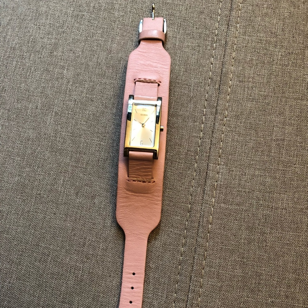 Genuine leather guess watch